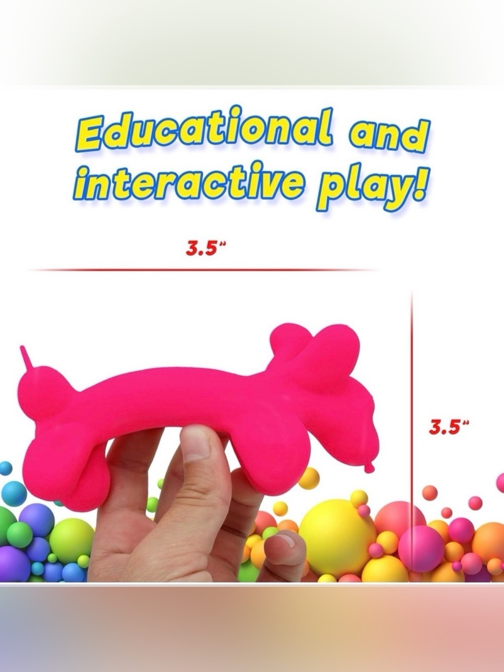 Squishy Gel Confetti Balloon Dog sensory Irre Squish Tible Stretchy - Picture 2 of 5